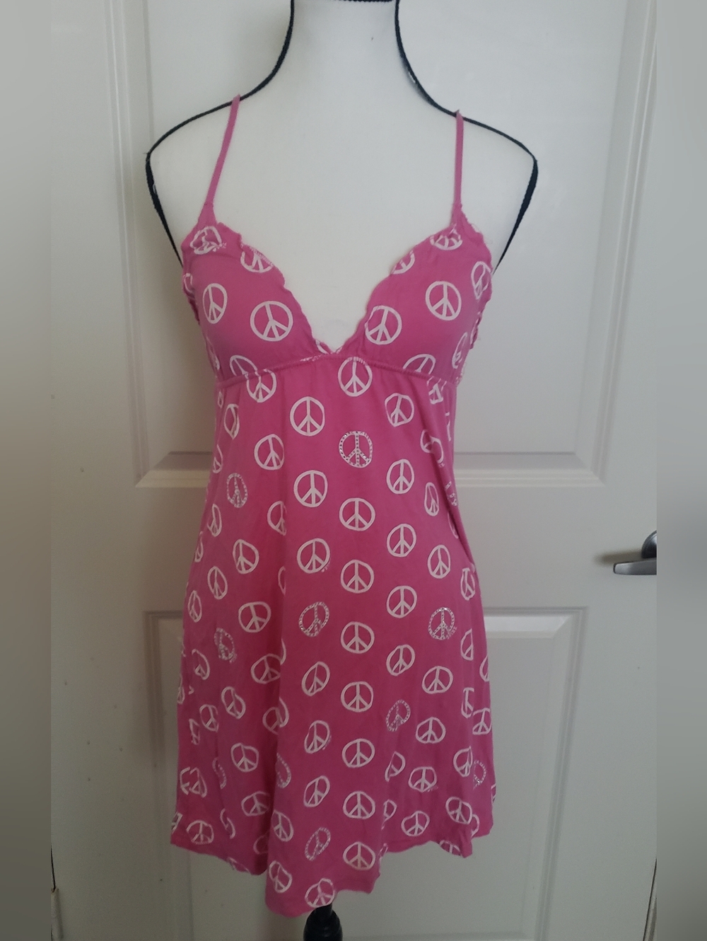 Pink Victoria's Secret Pink Peace Sign Nightie Gown